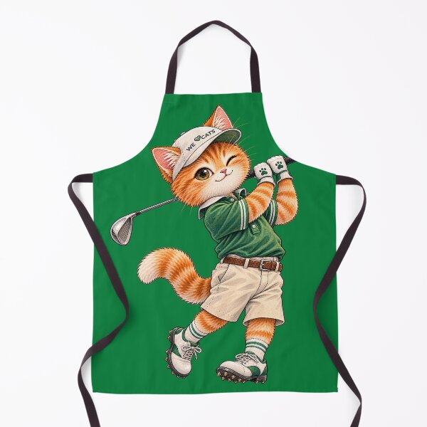 Item preview, Cute Pro Golf Kitten - Watercolor Cat Golfer Illustration designed and sold by WeLoveCatss.