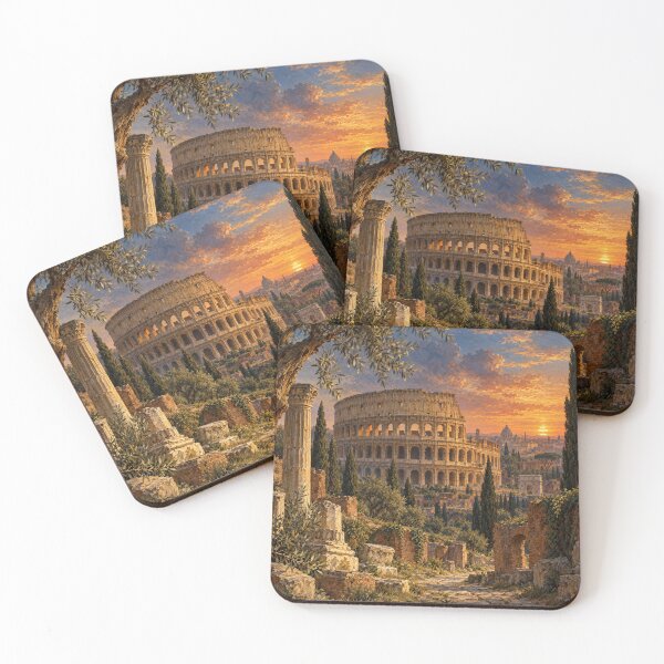 Item preview, Colosseum Rome – Romantic Ancient Ruins Oil Painting Art designed and sold by DoReMiStudio.