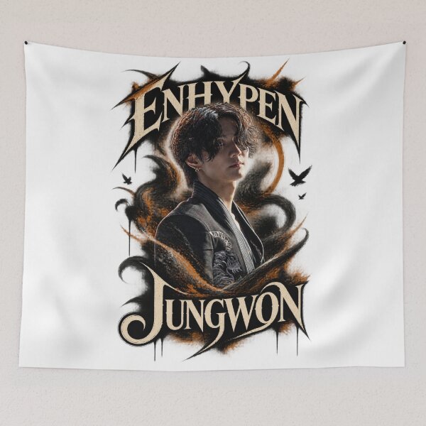Item preview, ENHYPEN Jungwon Black Smoke Orange Flame Poster designed and sold by Valeree Store.