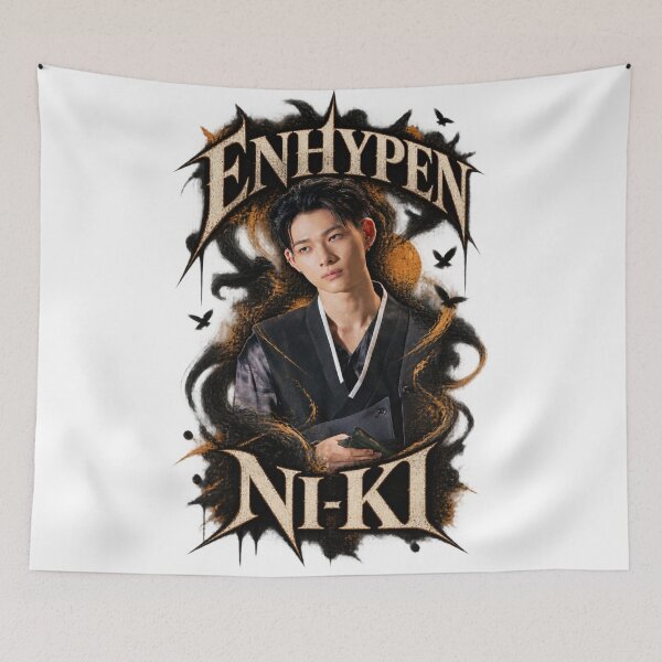 Item preview, ENHYPEN Ni-Ki Fiery Orange Smoke Dark Poster designed and sold by Valeree Store.