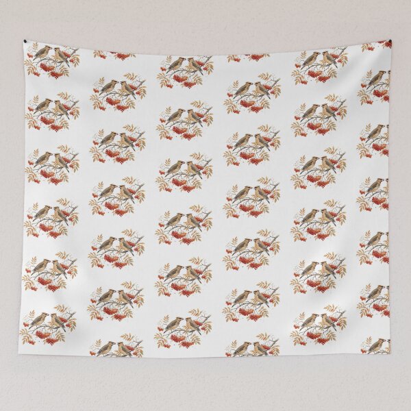 Item preview, Cedar Waxwings Sharing Berry designed and sold by Tiffany Roy.