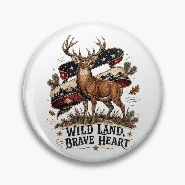 Item preview, Majestic Whitetail Buck Vintage Hunting Wildlife Wild Land Brave Heart Art designed and sold by inkoutninja.