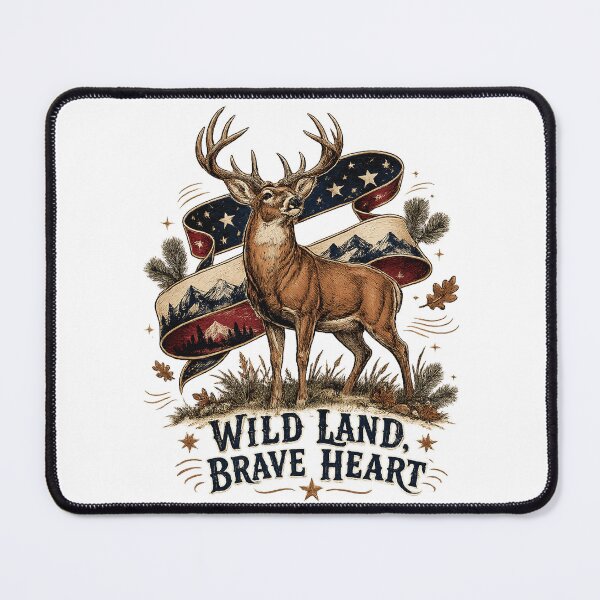 Item preview, Majestic Whitetail Buck Vintage Hunting Wildlife Wild Land Brave Heart Art designed and sold by inkoutninja.