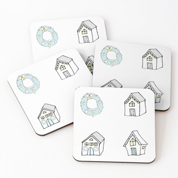 Item preview, Reindeer Delight Christmas homes in neutrals designed and sold by Quiet Waters Design.