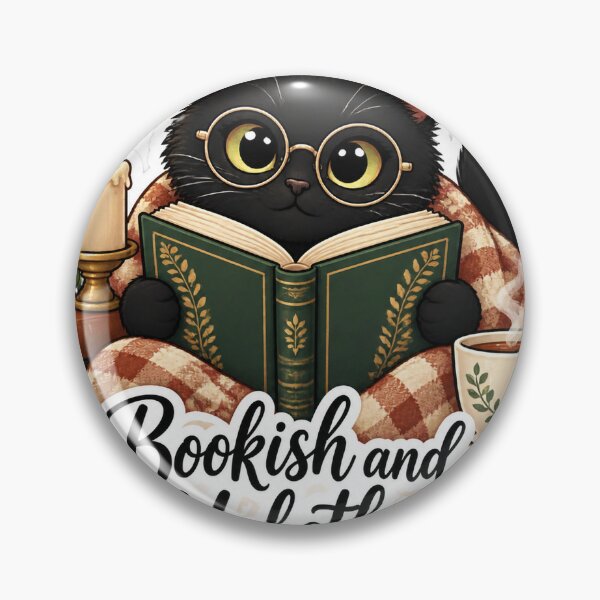 Item preview, Bookish and Unbothered Black Cat with Glasses Reading Stickerck cat, designed and sold by Varaprasad43.