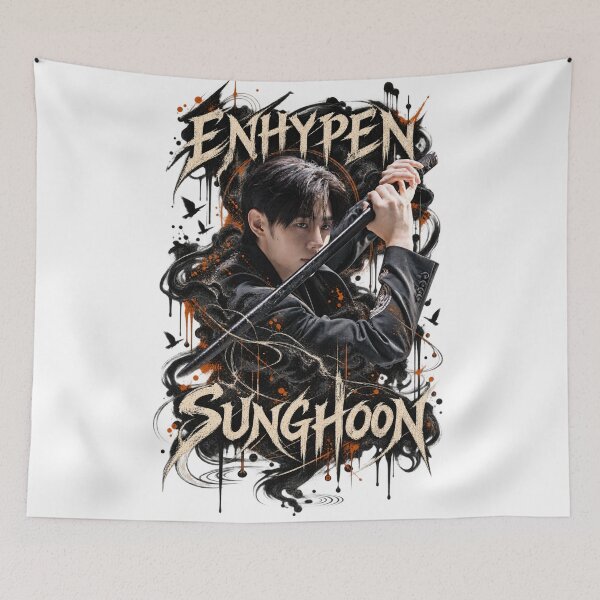 Item preview, ENHYPEN Sunghoon Dark Gothic Ink and Ember Portrait designed and sold by Valeree Store.