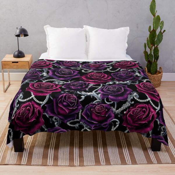 Item preview, Dark Gothic Crimson Rose Seamless Pattern 05 designed and sold by The Design Asset Station.