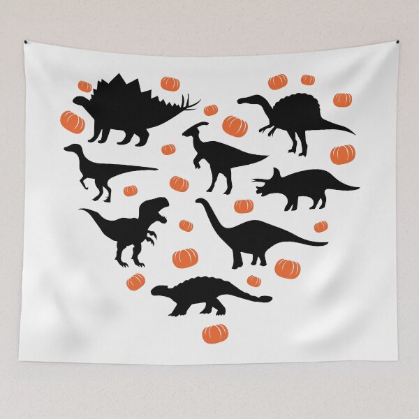 Item preview, Dinosaur and Pumpkins Heart designed and sold by MagnoliaLake.