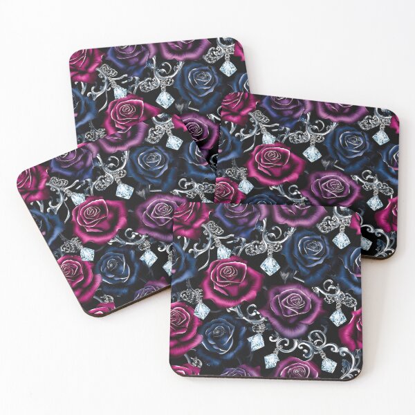 Item preview, Dark Gothic Crimson Rose Seamless Pattern 07 designed and sold by The Design Asset Station.