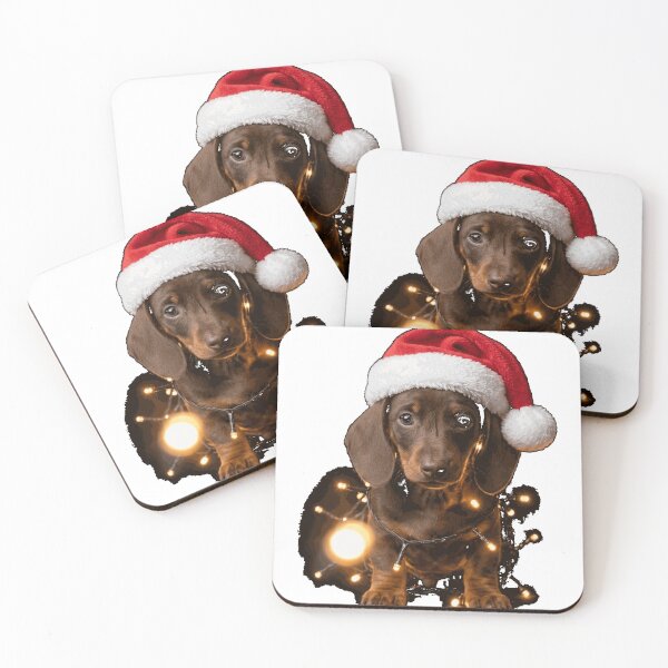 Item preview, Christmas Dachshund Santa Hat Fairy Lights Cute Dog Classic T-Shirt designed and sold by Lakshya20031.