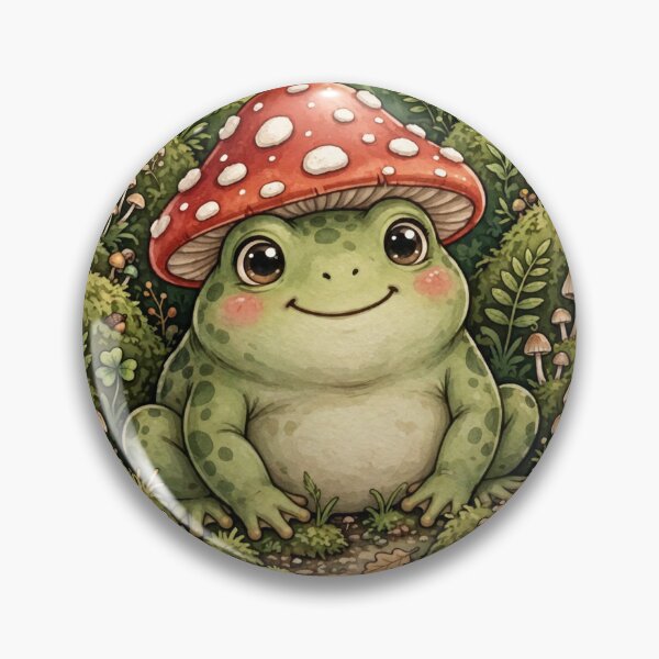 Item preview, Goblincore Frog with Mushroom Hat Cute Woodland designed and sold by Funky Mobile Studio.