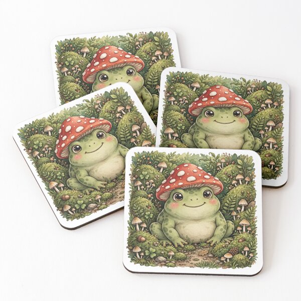 Item preview, Goblincore Frog with Mushroom Hat Cute Woodland designed and sold by Funky Mobile Studio.