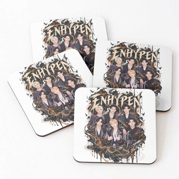 Item preview, ENHYPEN Group Dark Gothic Ink and Ember Poster designed and sold by Valeree Store.