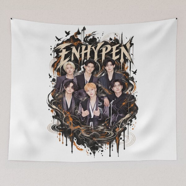 Item preview, ENHYPEN Group Dark Gothic Ink and Ember Poster designed and sold by Valeree Store.