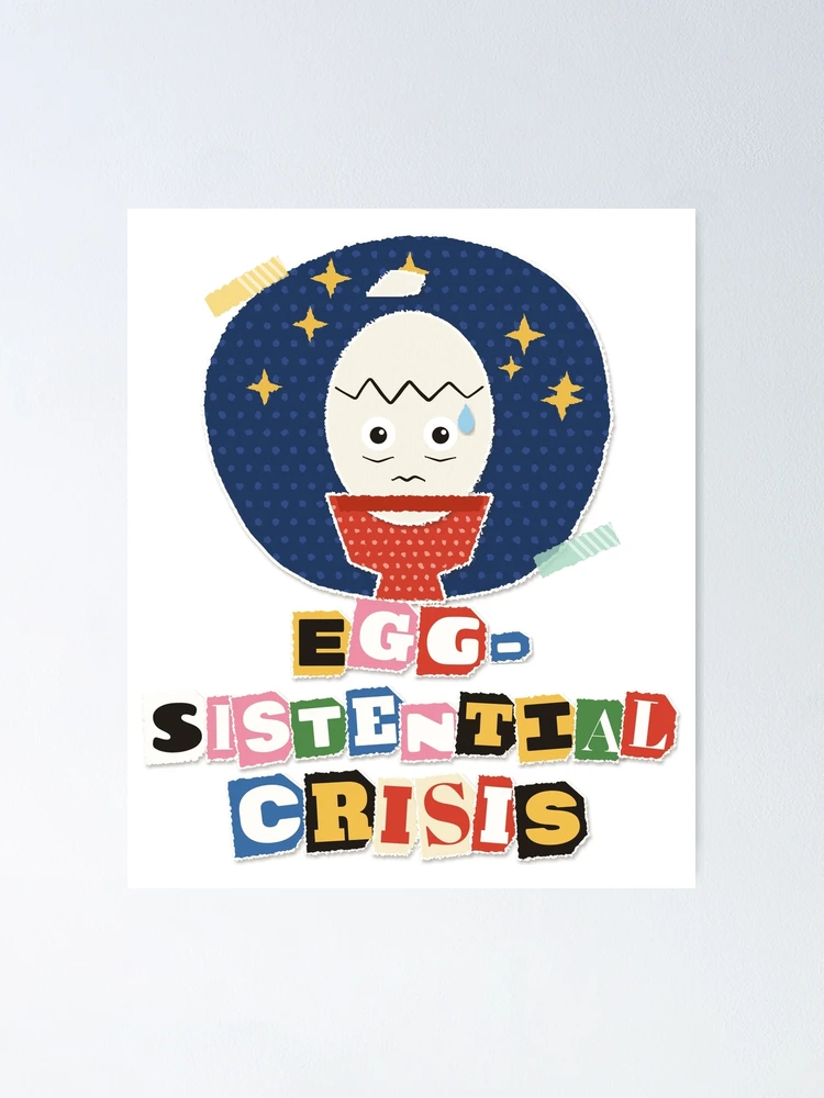 Thumbnail 1 von 3, Poster, Egg-sistential Crisis Cracked Egg Collage designt und verkauft von somebasic.