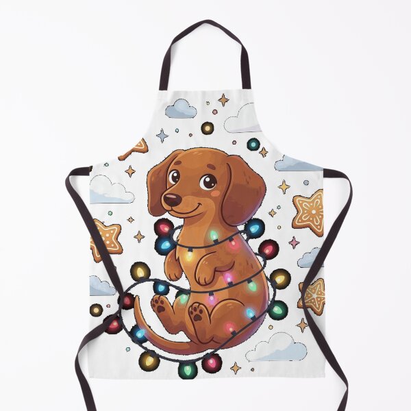 Item preview, Cute Christmas Dachshund Wrapped in Festive Fairy Lights Oversized T-Shirt designed and sold by teluguredbubble.