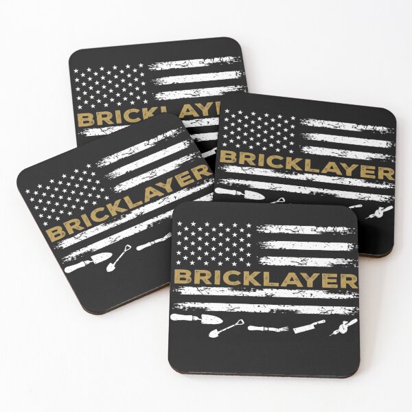 Item preview, Bricklayer American Flag with Masonry Tools designed and sold by Sardine-Food.