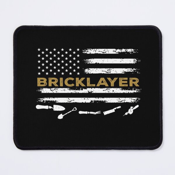 Item preview, Bricklayer American Flag with Masonry Tools designed and sold by Sardine-Food.