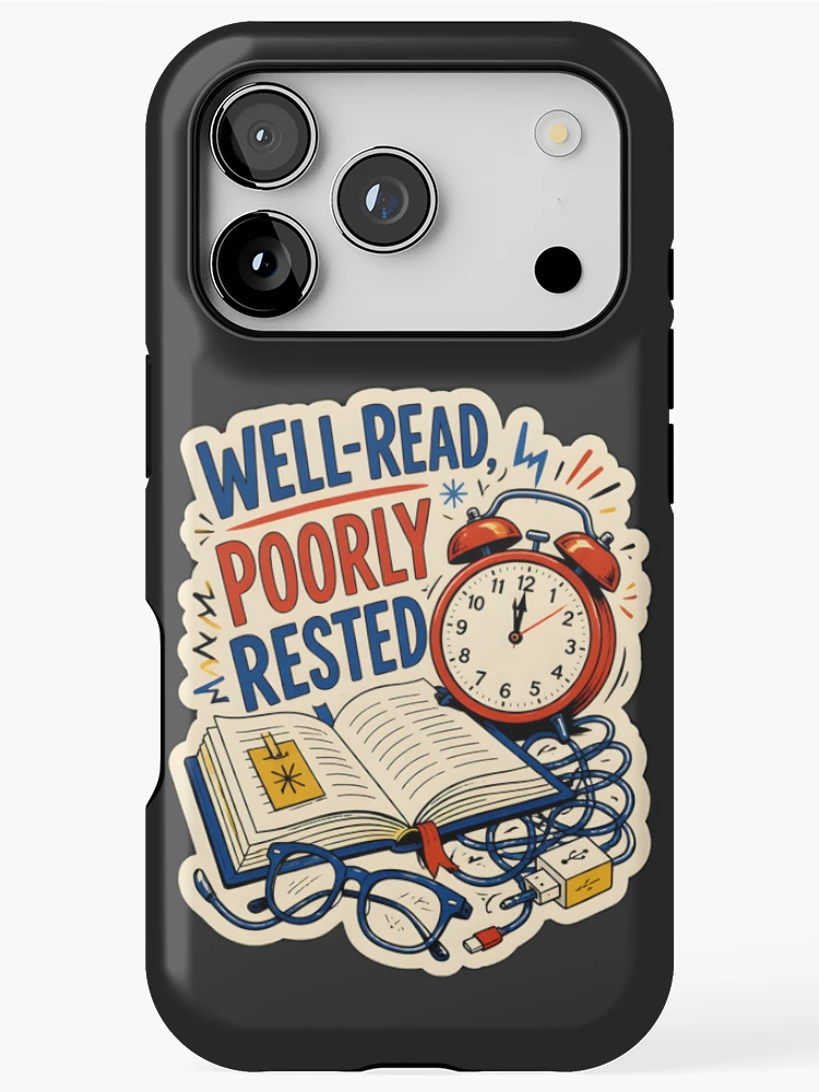 Thumbnail 1 of 4, iPhone Case, Well-Read, Poorly Rested designed and sold by FringeInk.