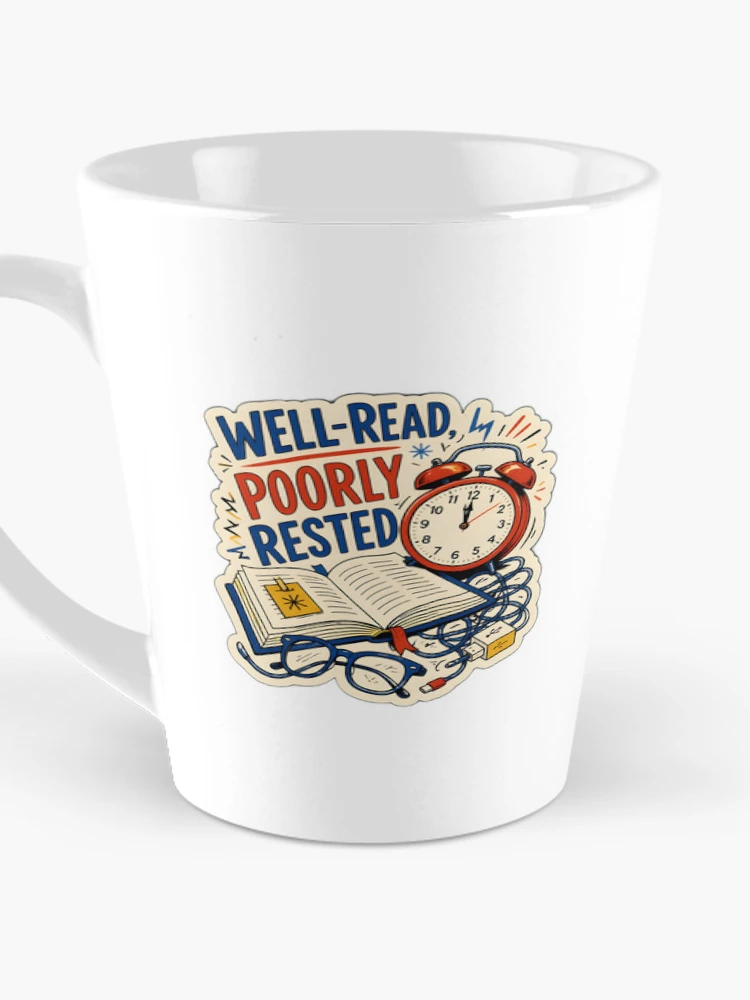 Thumbnail 3 of 4, Coffee Mug, Well-Read, Poorly Rested designed and sold by FringeInk.