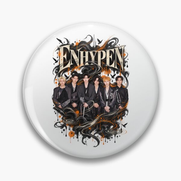 Item preview, ENHYPEN Black and Orange Fiery Gothic Group Artwork designed and sold by Valeree Store.