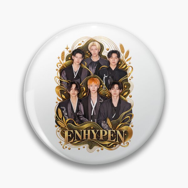 Item preview, ENHYPEN Black Gold Ornamental Group Portrait Art designed and sold by Valeree Store.