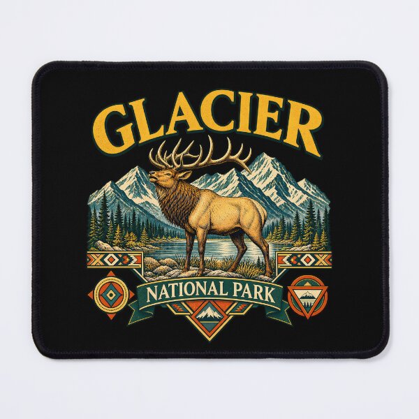 Item preview, Glacier National Park Elk Mountain Wildlife Scene designed and sold by lcnsdjstrtry.