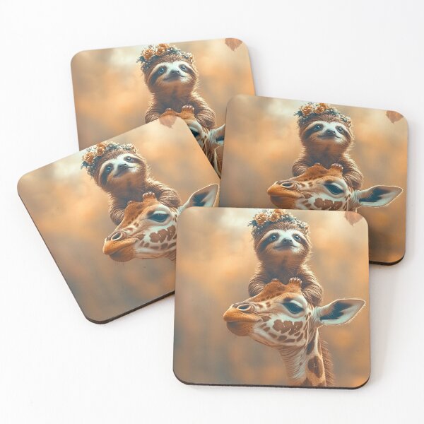 Item preview, Sloth With Flower Crown on Giraffe: Cute Autumn Animal Friends designed and sold by Mario  Rojas.