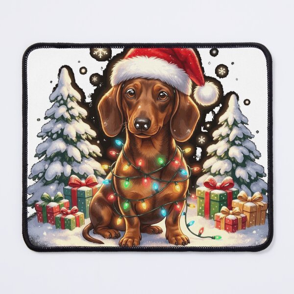 Item preview, Dachshund Dog Wearing Christmas Hat Oversized T-Shirt designed and sold by Model-Yoys.