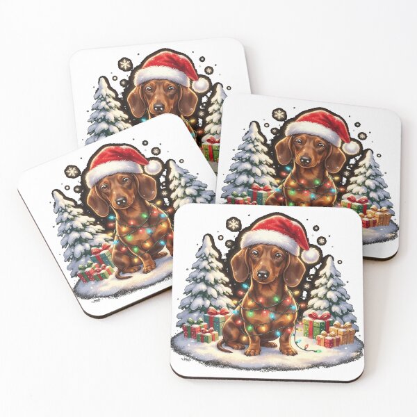 Item preview, Dachshund Dog Wearing Christmas Hat Oversized T-Shirt designed and sold by Model-Yoys.