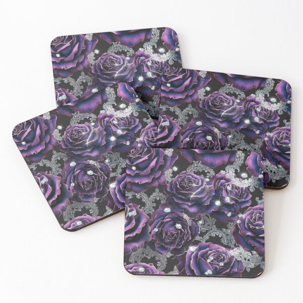 Item preview, Dark Gothic Crimson Rose Seamless Pattern 09 designed and sold by The Design Asset Station.