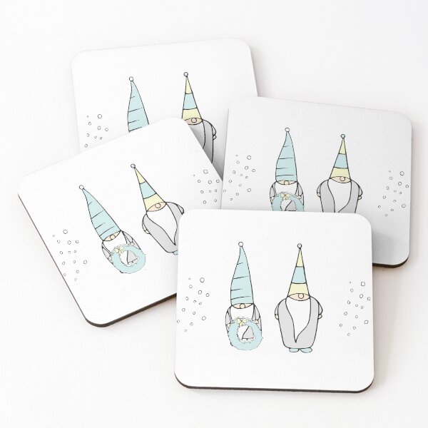Item preview, Reindeer Delight elves at work in neutrals designed and sold by Quiet Waters Design.