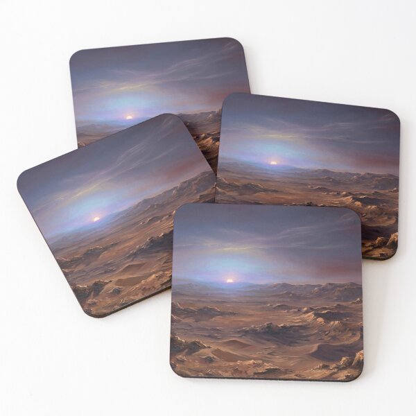 Item preview, Sunset on Mars Martian Landscape Oil Painting designed and sold by JonelleTshirts.