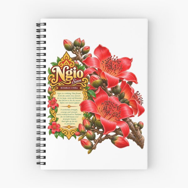 Item preview, Red Silk Cotton Flower Vintage Thai Botanical Art designed and sold by Pali's shop.