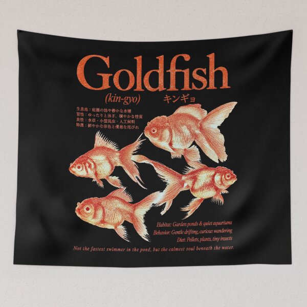Item preview, Goldfish, Japanese Kingyo Fish Field Guide, Aquarium Lover Gift, Retro Wildlife designed and sold by Bob Meme Life.