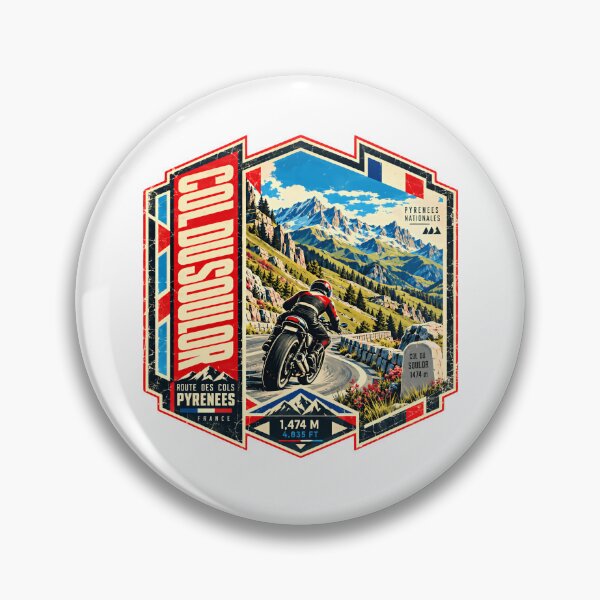 Item preview, Col Du Soulor Pyrenees Route Des Cols France Motorcyclist Biker Traveler designed and sold by ManilStuck237.