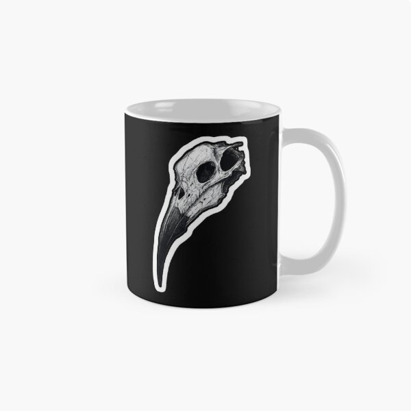 Item preview, Raven Skull Gothic Black White Detailed Line Art – Occult Macabre designed and sold by FestivityFinds.