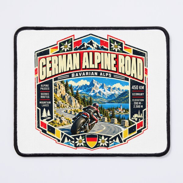 Item preview, German Alpine Road Bavarian Alps Motorcycle Touring Travel designed and sold by ManilStuck237.