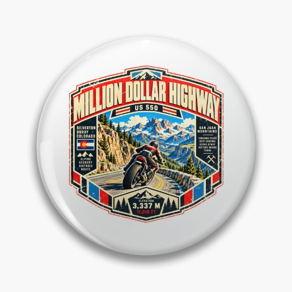 Item preview, Million Dollar Highway US 550 Colorado San Juan Mountains Motorcycle Rider designed and sold by ManilStuck237.
