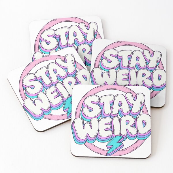 Item preview, Stay Weird pastel lettering with lightning bolt designed and sold by LongIslandDesgn.