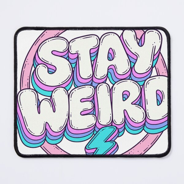 Item preview, Stay Weird pastel lettering with lightning bolt designed and sold by LongIslandDesgn.