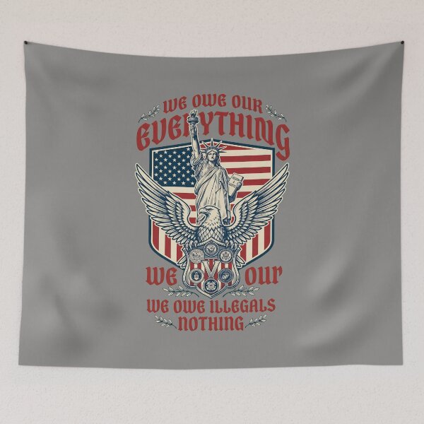Item preview, Owe Illegals Nothing Veterans Everything-1 designed and sold by HeribertFunke.