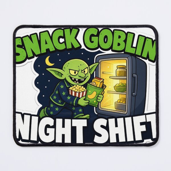 Artikelvorschau, Snack Goblin Night Shift Funny Midnight Snack entworfen und verkauft von TitanForged.