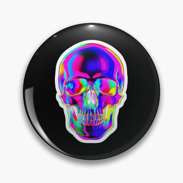 Item preview, Psychedelic Neon Rainbow Skull – Trippy Holographic Rave Graphic  designed and sold by FestivityFinds.