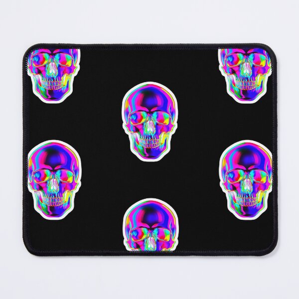 Item preview, Psychedelic Neon Rainbow Skull – Trippy Holographic Rave Graphic  designed and sold by FestivityFinds.