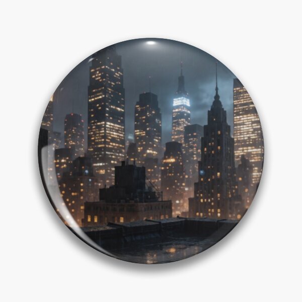 Item preview, Midnight Reflections - Rainy Rooftop City Lights Art designed and sold by nhk999.