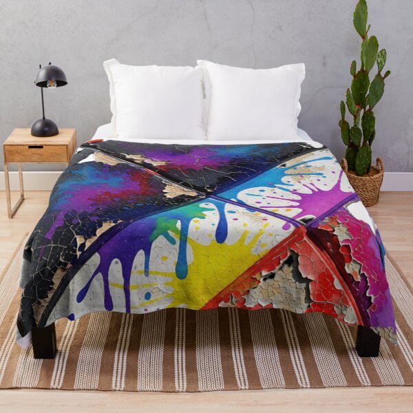 Item preview, dark triangle drips cracked peel colorful geometric distressed abstract design designed and sold by SmashingDeals.