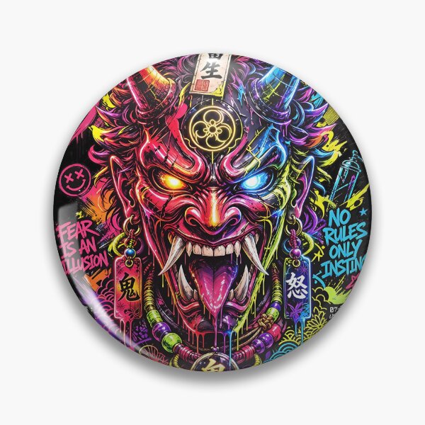 Item preview, Neon Oni Mask – Japanese Street Graffiti 3 designed and sold by RH Design Lab.