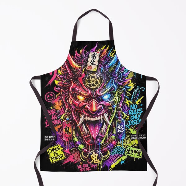 Item preview, Neon Oni Mask – Japanese Street Graffiti 3 designed and sold by RH Design Lab.