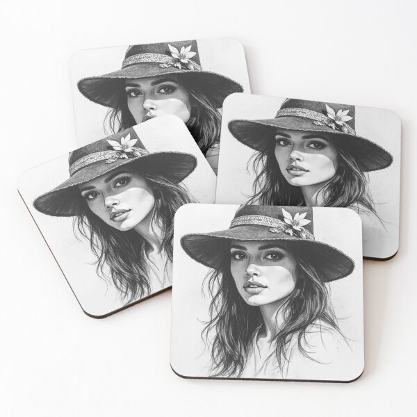 Item preview, Country Grace - Monochrome Bohemian Portrait Art designed and sold by nhk999.